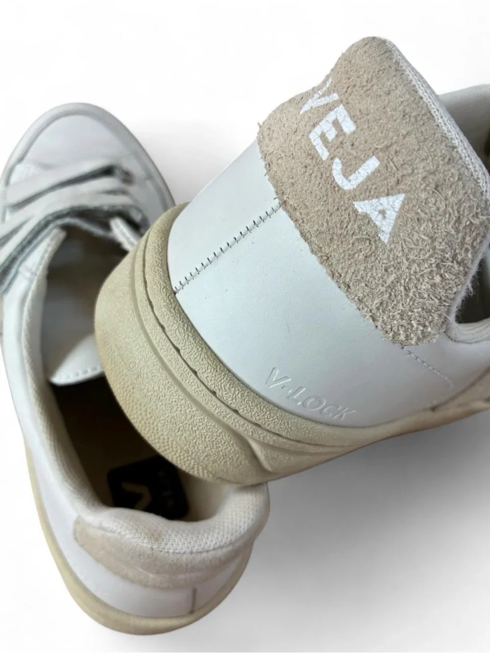 Veja V-lock White Leather 3 Strap Sneaker US 9